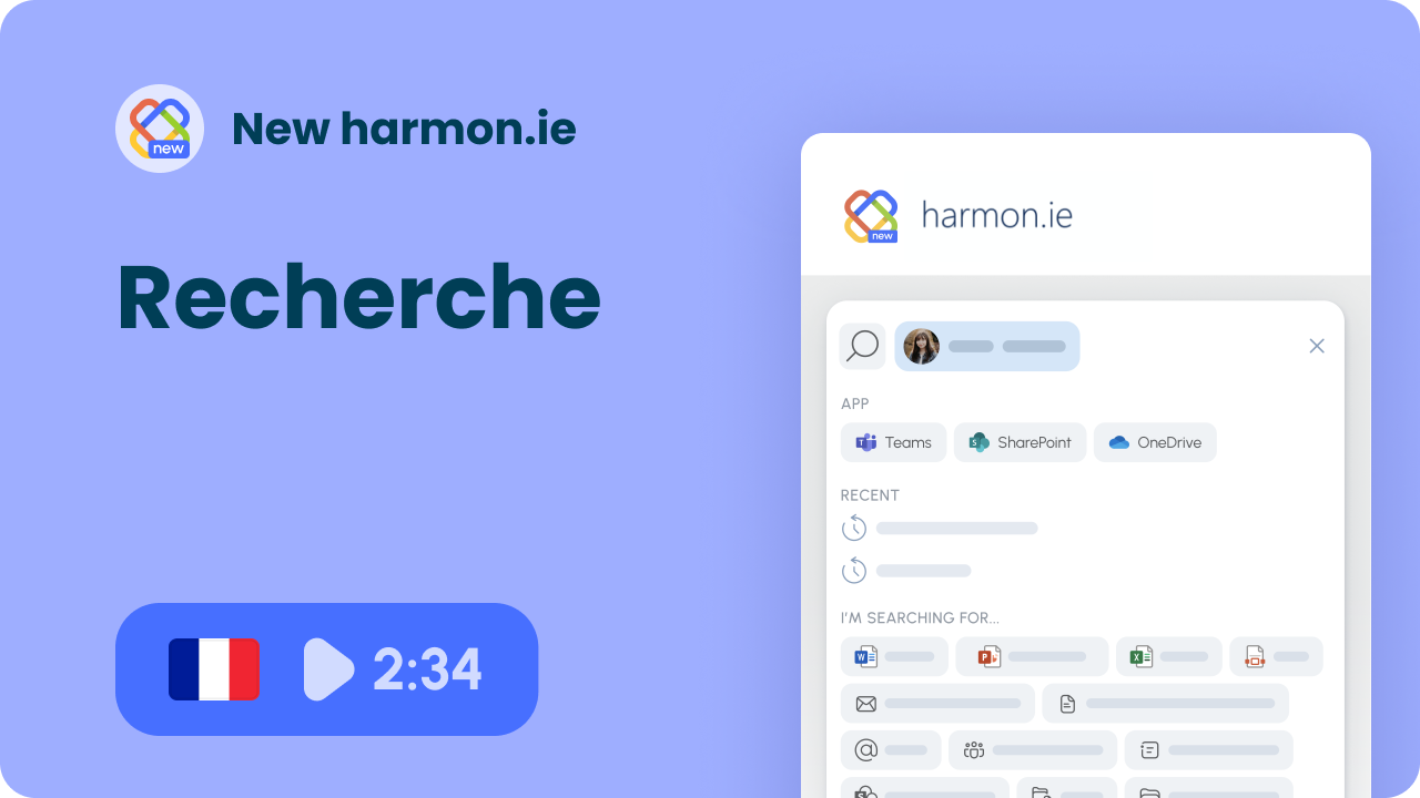 Recherche de contenu dans Microsoft 365 avec New harmon.ie
