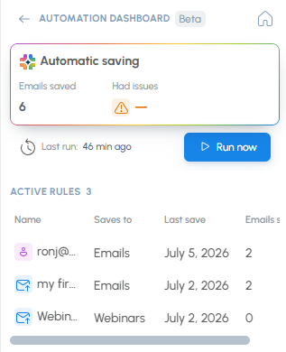 harmon.ie Automation dashboard